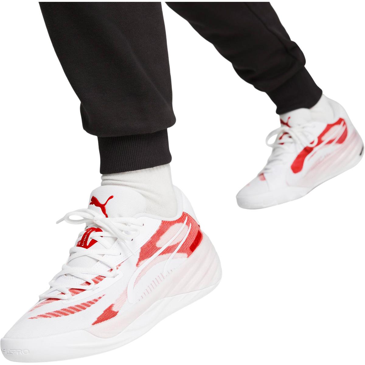 PUMA All-Pro Nitro Team Basketballsko Herre PUMA White-For All Time Red