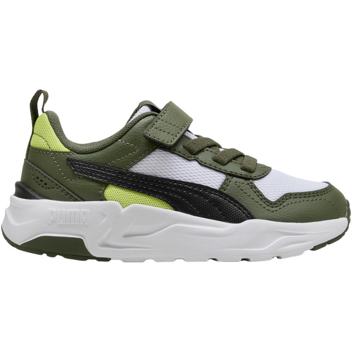 PUMA Trinity 2 LT AC+ PS Velcro Sneakers Børn PUMA White-PUMA Black-Moss Vei