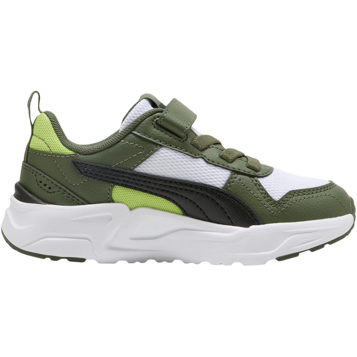 PUMA Trinity 2 LT AC+ PS Velcro Sneakers Børn PUMA White-PUMA Black-Moss Vei