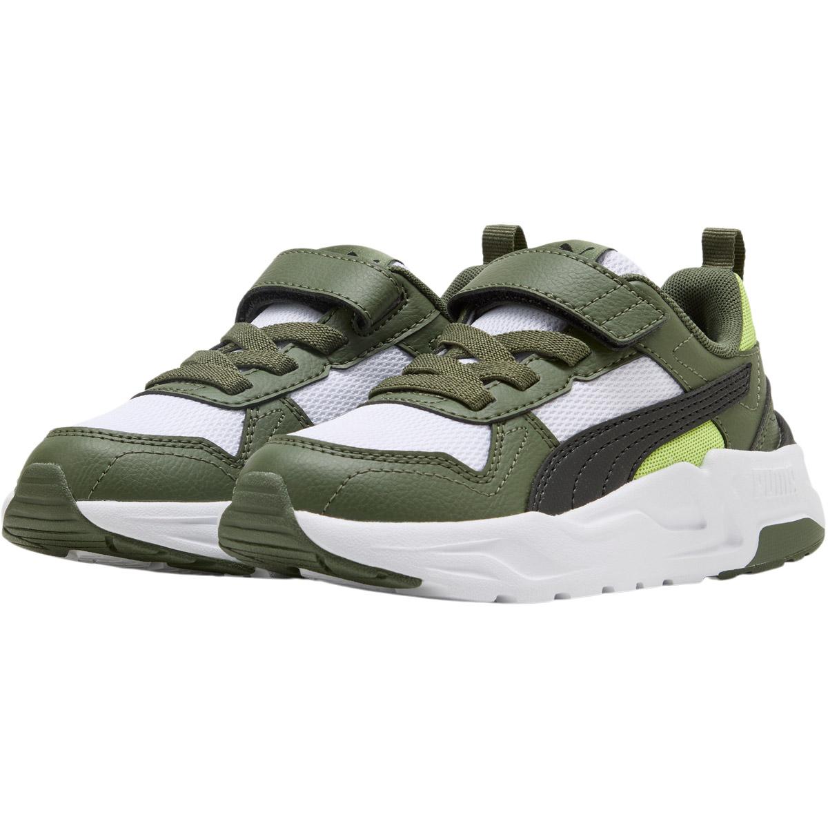 PUMA Trinity 2 LT AC+ PS Velcro Sneakers Børn PUMA White-PUMA Black-Moss Vei
