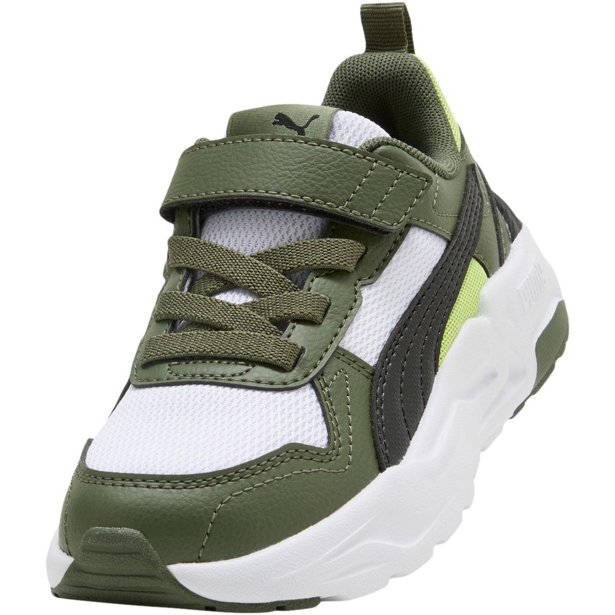 PUMA Trinity 2 LT AC+ PS Velcro Sneakers Børn PUMA White-PUMA Black-Moss Vei