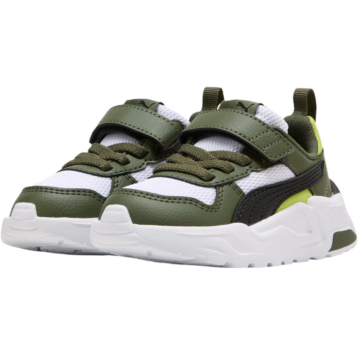 PUMA Trinity 2 LT AC+ Velcro Sneakers Børn PUMA White-PUMA Black-Moss Vei