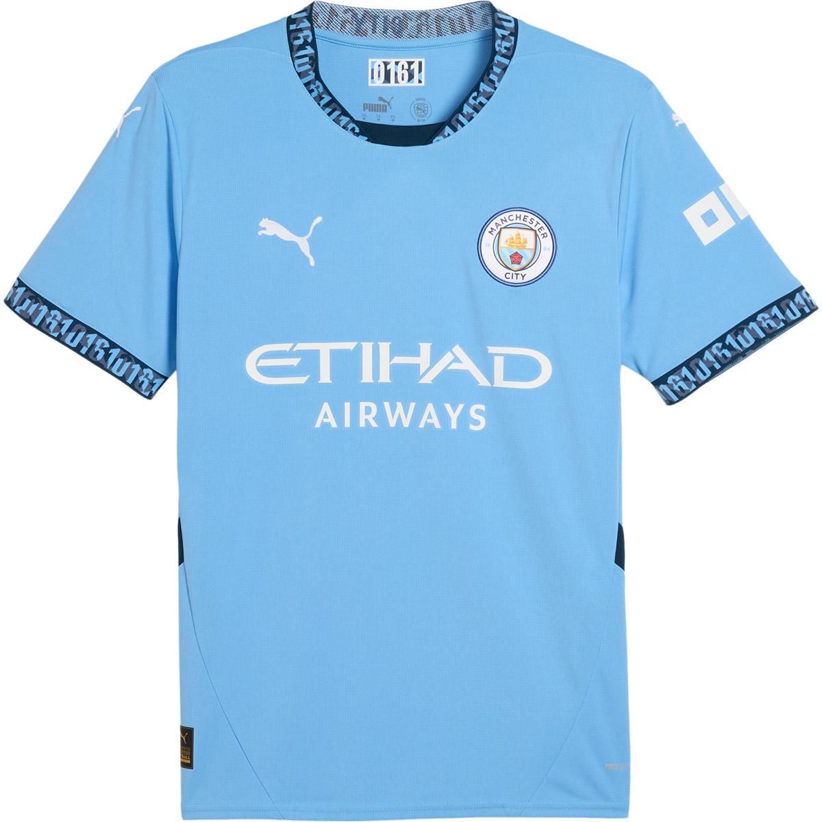 Manchester City 24/25 Hjemmebanetrøje PUMA White-PUMA Black-Poison P