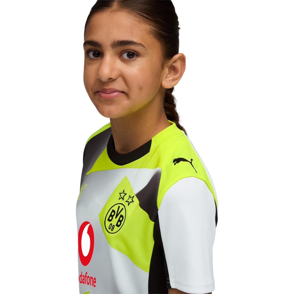 BVB Borussia Dortmund 25/26 Udebanetrøje Børn White/Yellow