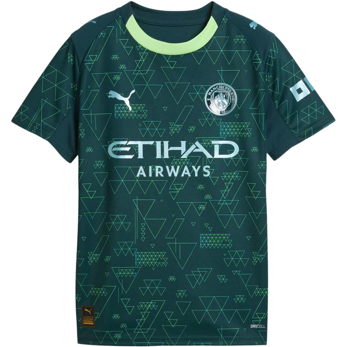 Manchester City 25/26 4. Trøje Børn Green