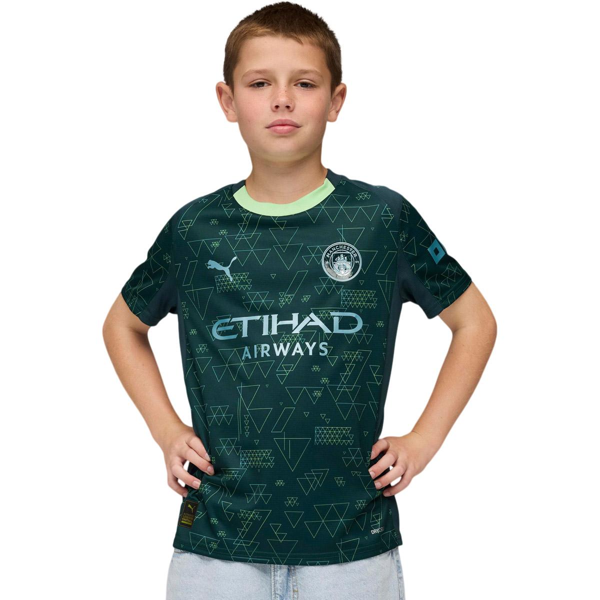 Manchester City 25/26 4. Trøje Børn Green