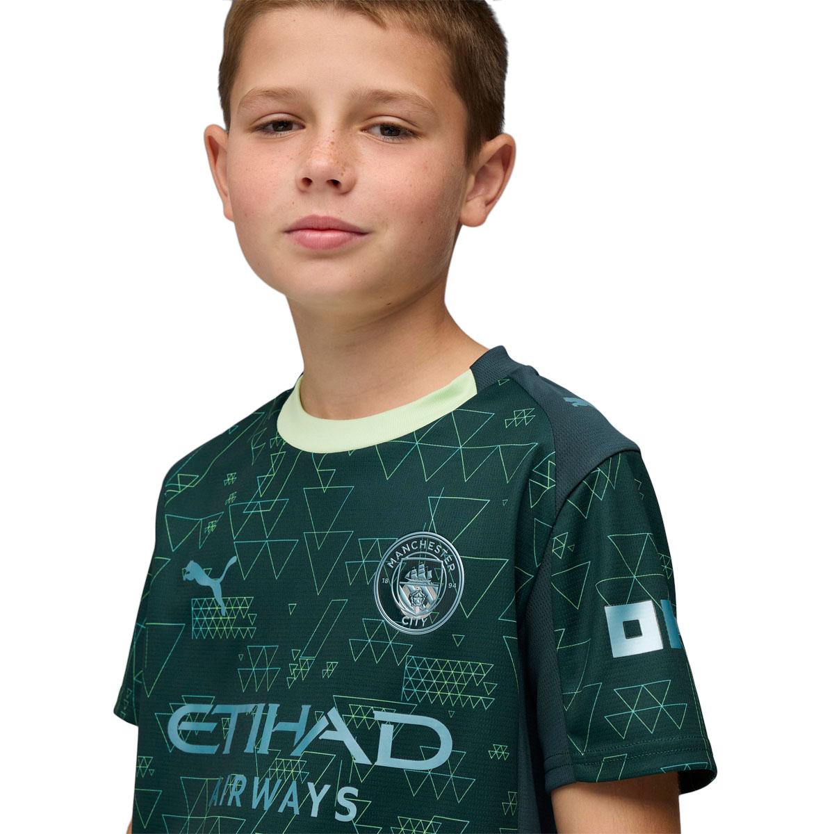 Manchester City 25/26 4. Trøje Børn Green