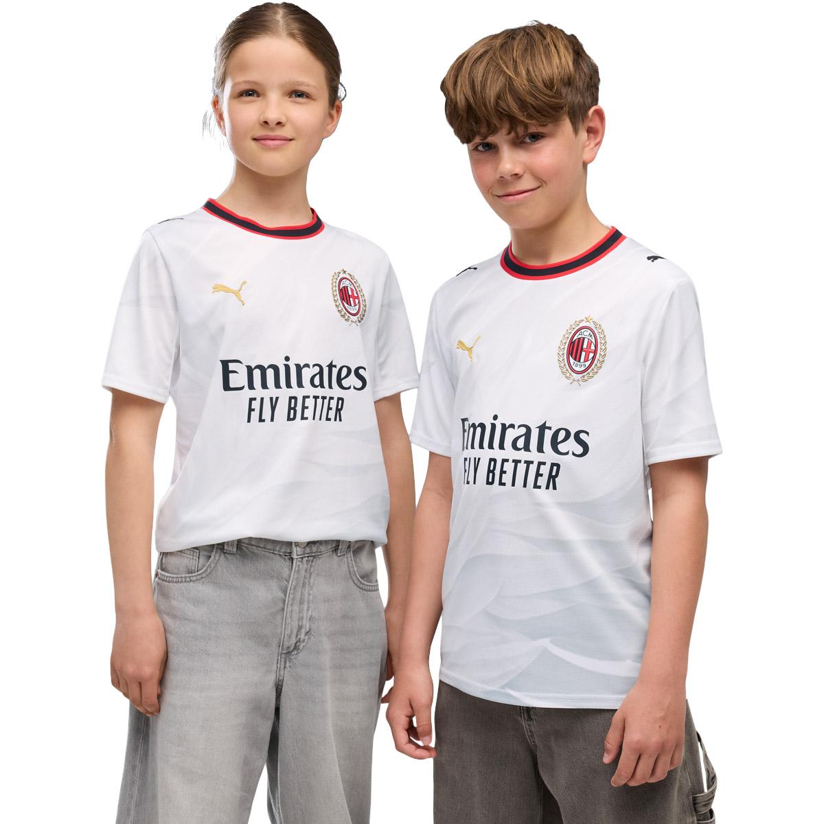 AC Milan 26/27 Udebanetrøje Børn PUMA White-Victory Gold