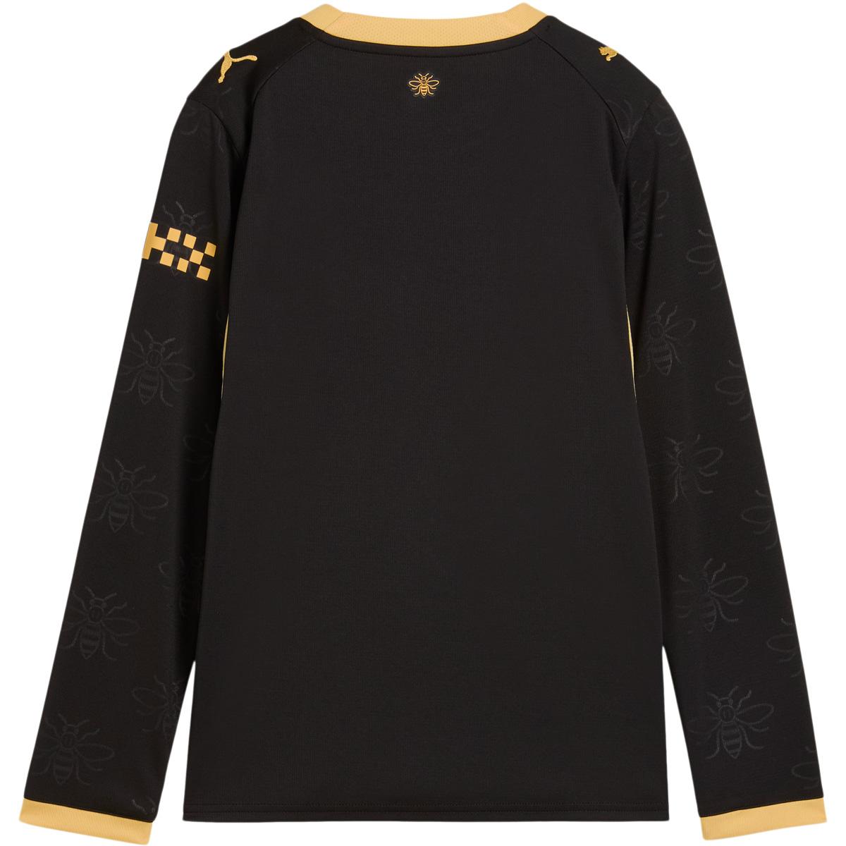 Manchester City 26/27 Langærmet Udebanetrøje Børn PUMA Black-Flaxen