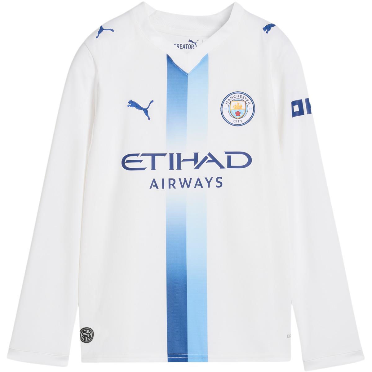 Manchester City 26/27 Langærmet 3. Trøje Børn PUMA White-Blazing Blue