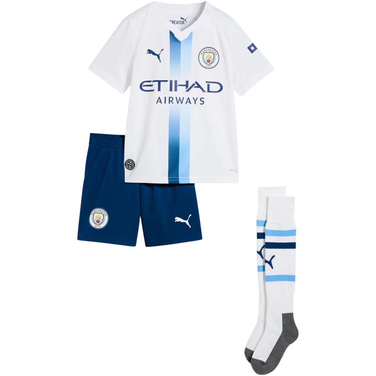 Manchester City 26/27 3. Trøje Sæt Børn PUMA White-Blazing Blue