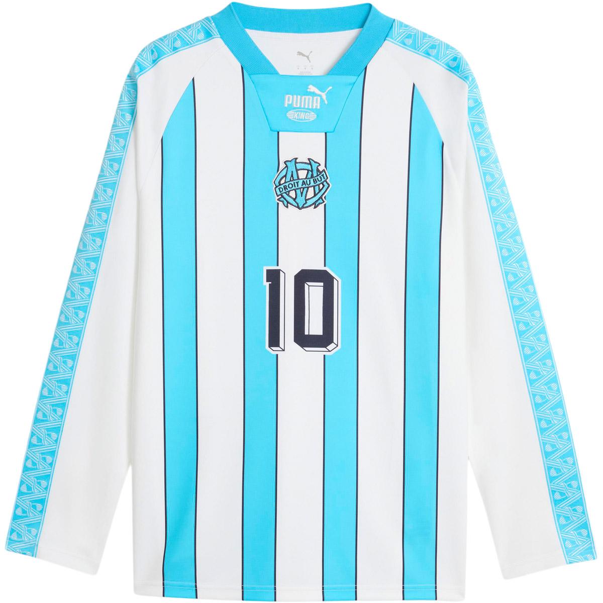 Olympique Marseille Relaxed King Langærmet T-shirt Herre PUMA White-Bright Aqua