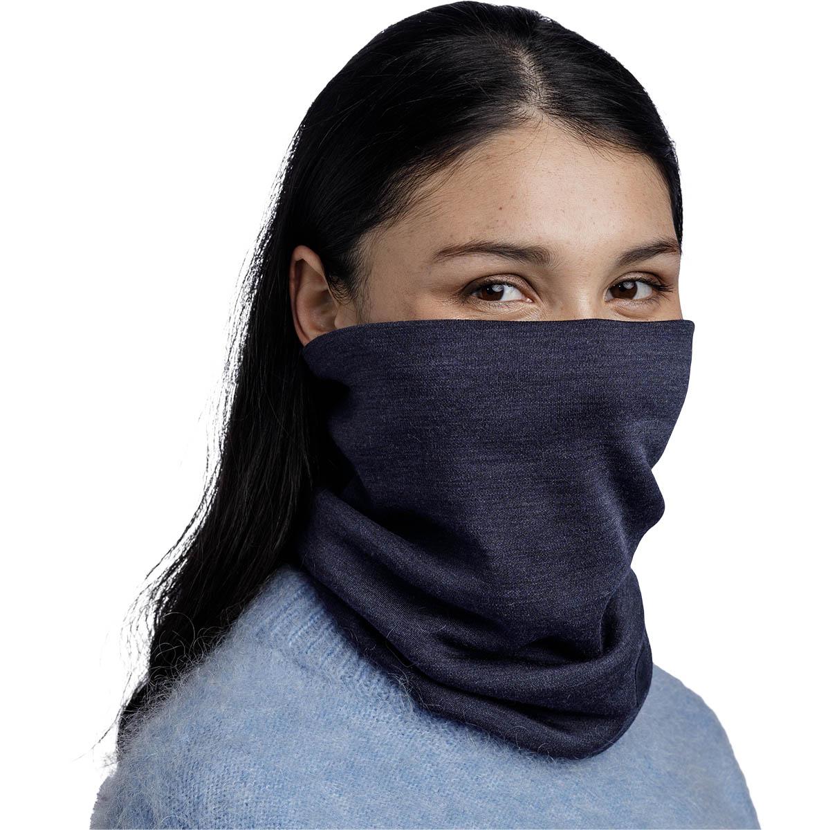 Buff Heavyweight Merinould Halsedisse SOLID INDIGO