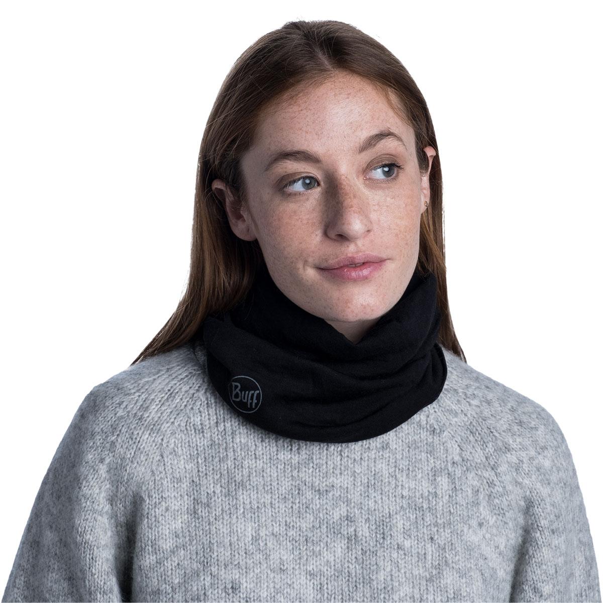 Buff Midweight Merinould Halsedisse SOLID BLACK