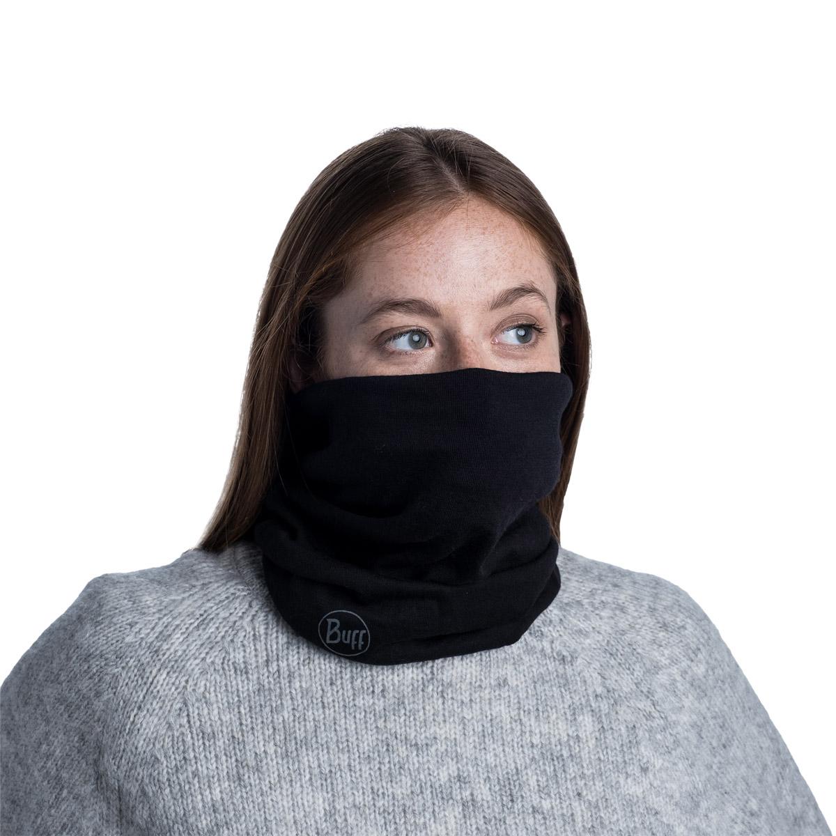 Buff Midweight Merinould Halsedisse SOLID BLACK