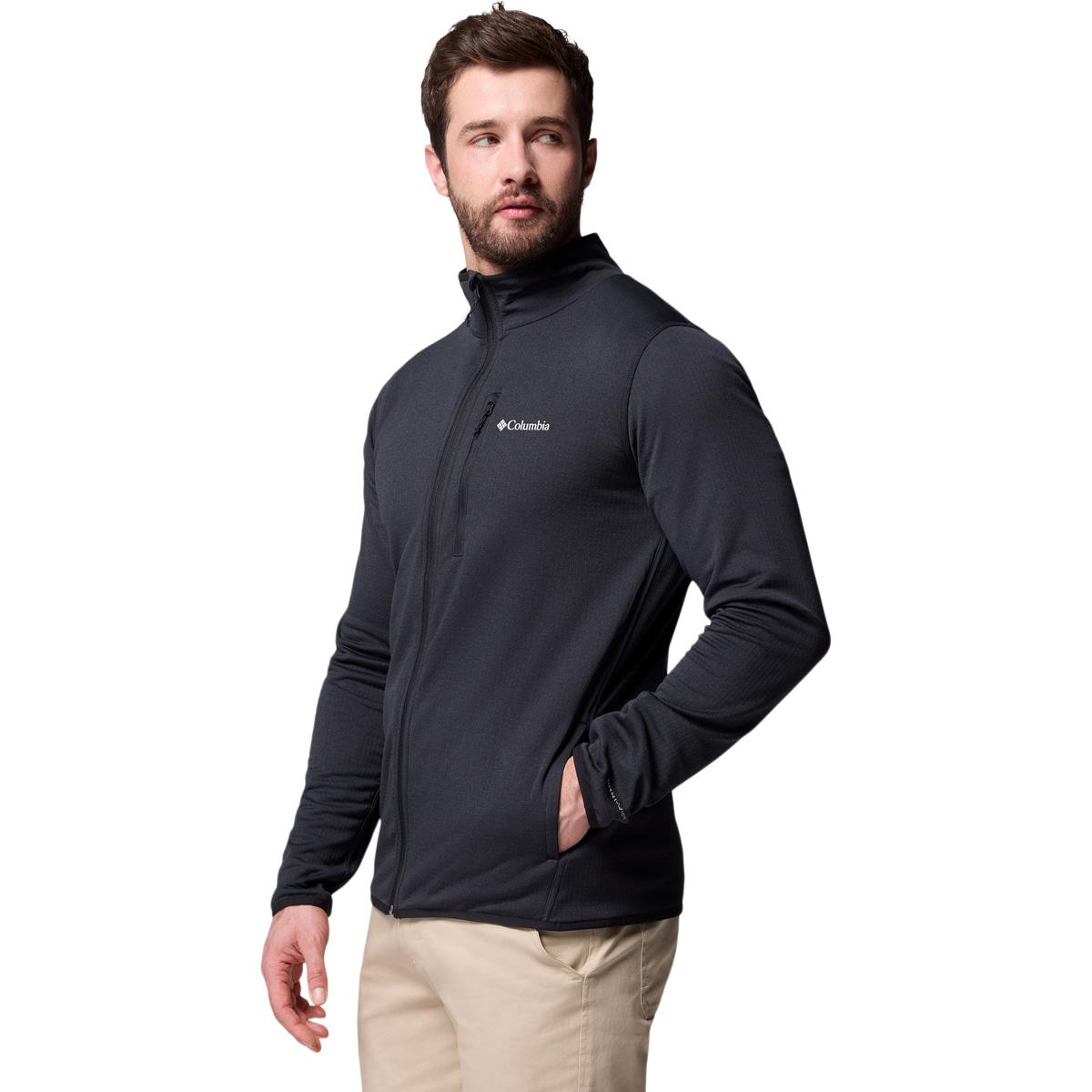 Columbia Essential Hike Grid Full Zip Midlayer Trøye Herre BLACK
