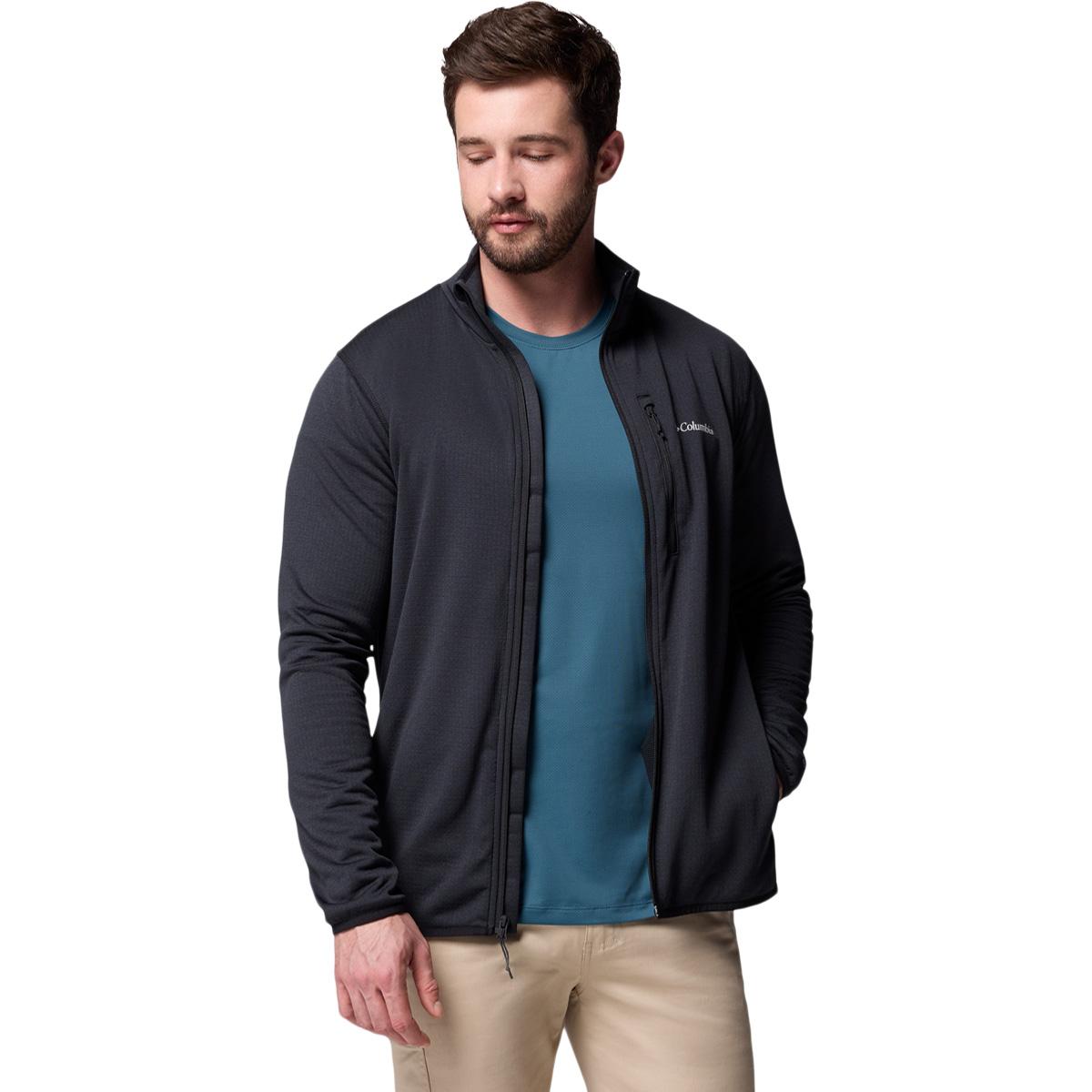 Columbia Essential Hike Grid Full Zip Midlayer Trøye Herre BLACK
