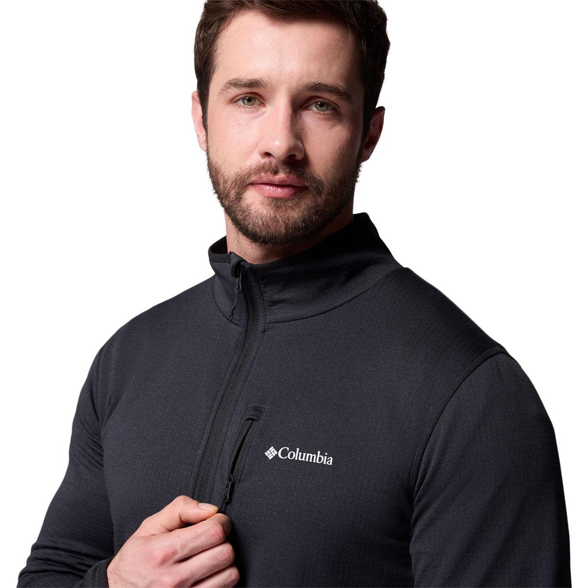 Columbia Essential Hike Grid Full Zip Midlayer Trøye Herre BLACK