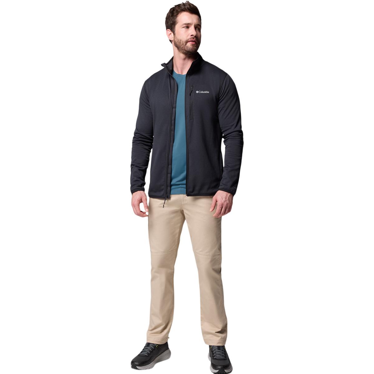 Columbia Essential Hike Grid Full Zip Midlayer Trøye Herre BLACK
