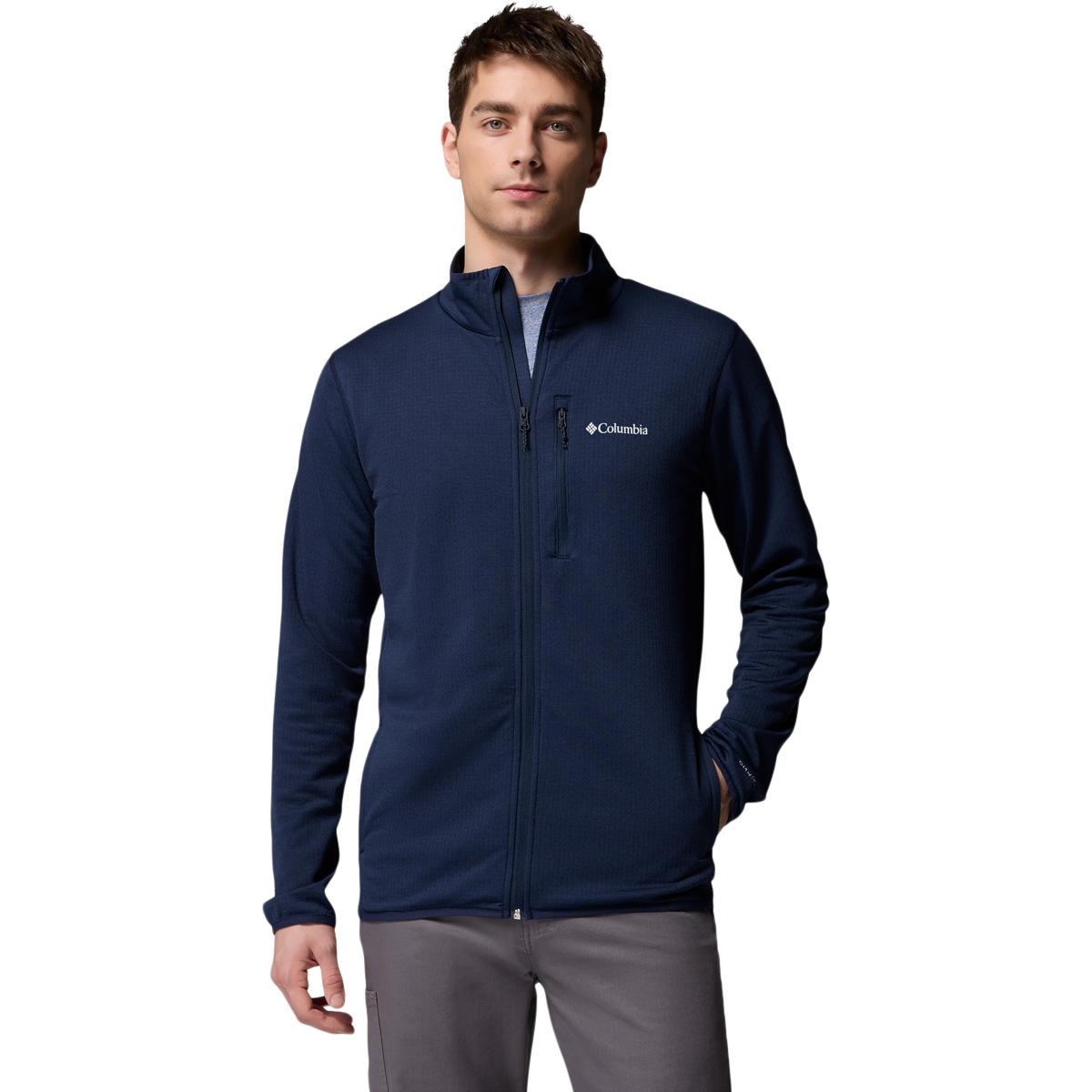 Columbia Essential Hike Grid Full Zip Midlayer Trøye Herre Collegiate Navy