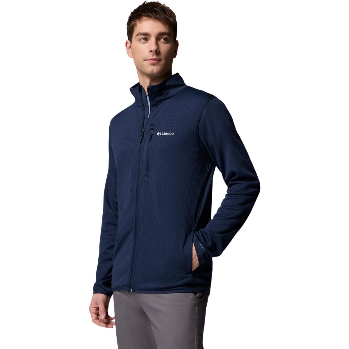Columbia Essential Hike Grid Full Zip Midlayer Trøye Herre Collegiate Navy