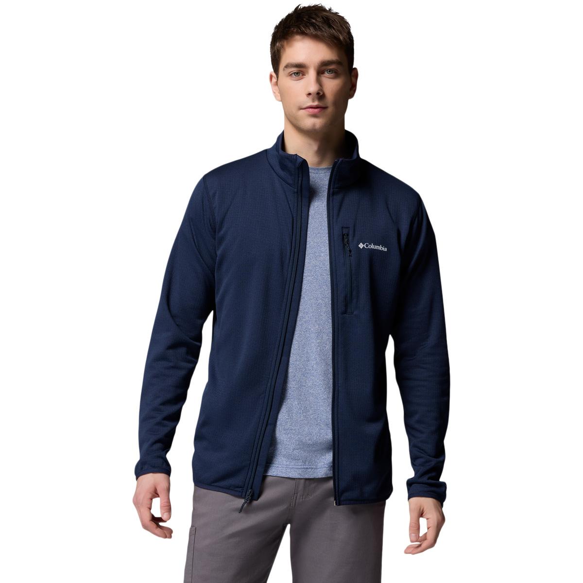 Columbia Essential Hike Grid Full Zip Midlayer Trøye Herre Collegiate Navy