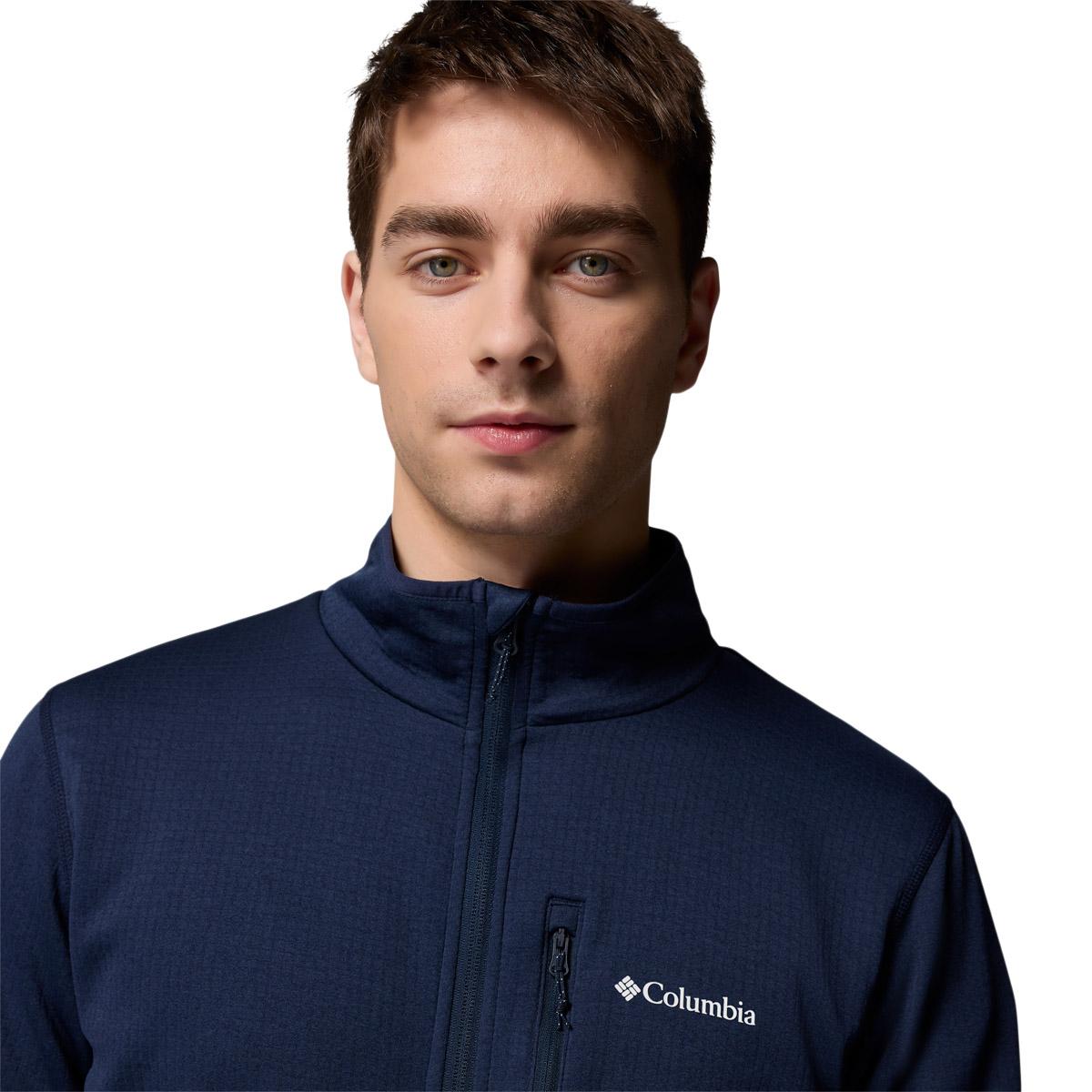 Columbia Essential Hike Grid Full Zip Midlayer Trøye Herre Collegiate Navy