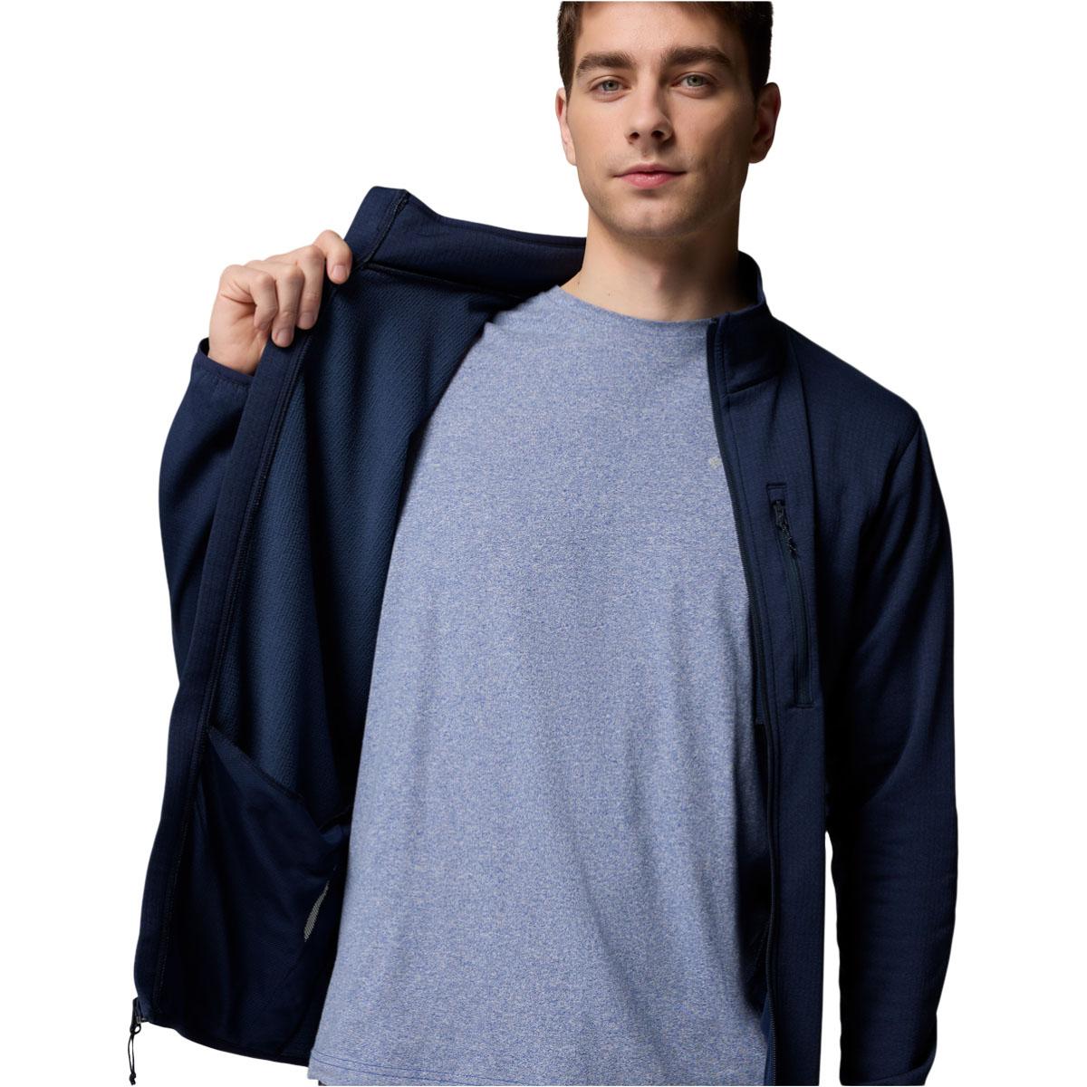 Columbia Essential Hike Grid Full Zip Midlayer Trøye Herre Collegiate Navy