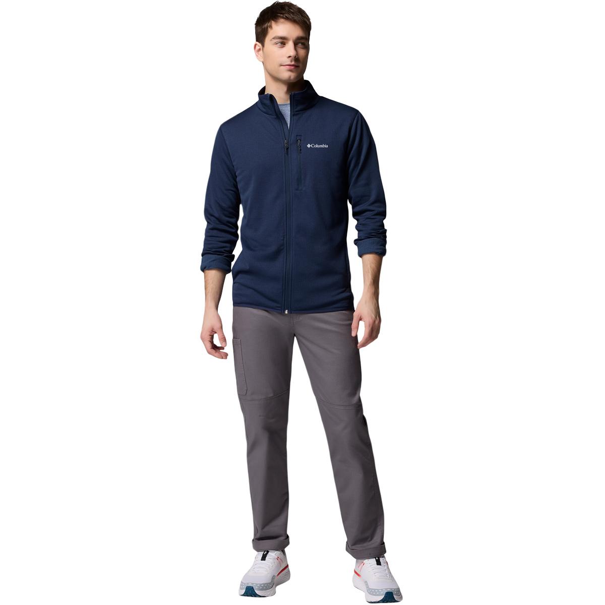 Columbia Essential Hike Grid Full Zip Midlayer Trøye Herre Collegiate Navy