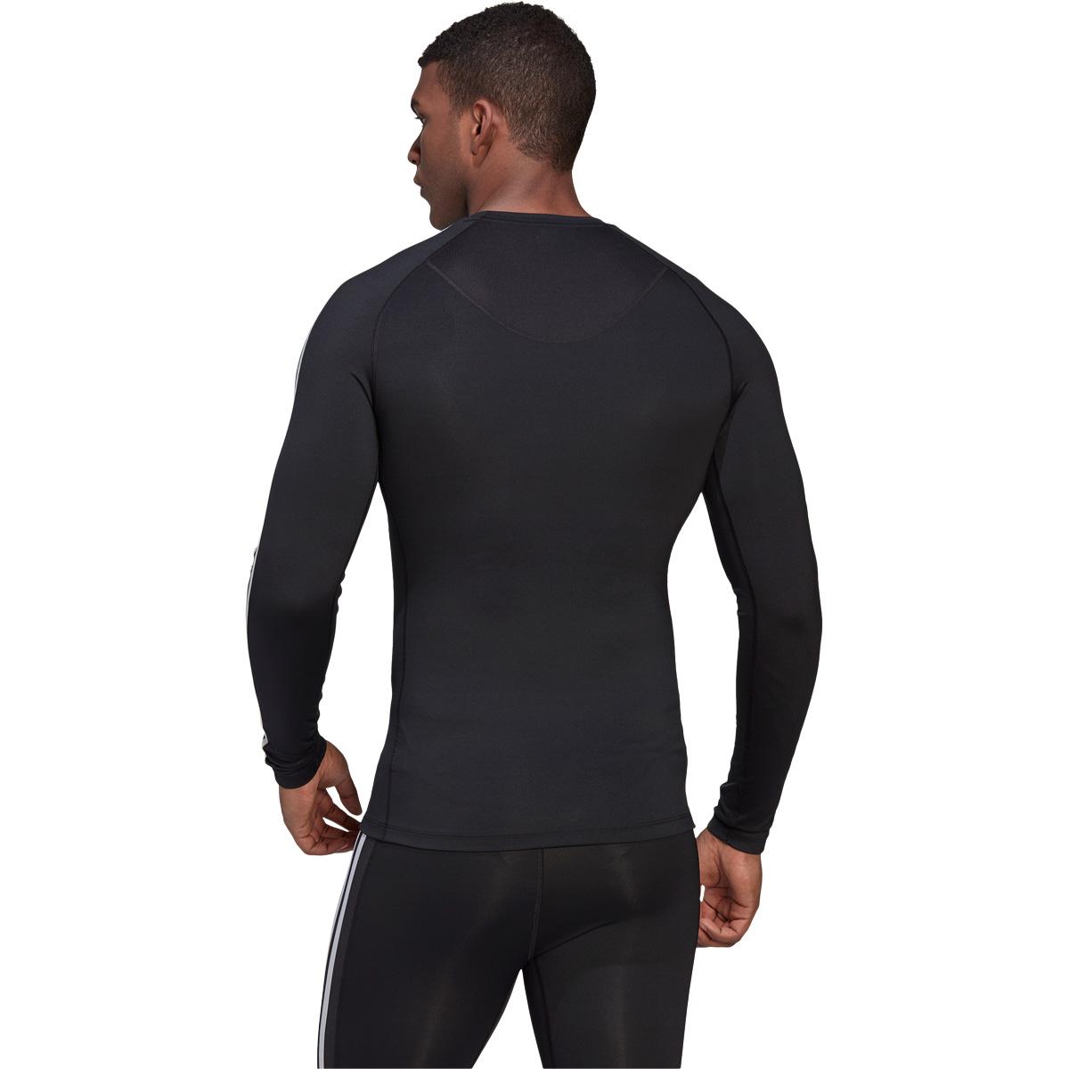 adidas Techfit 3-Stripes Langærmet Baselayer Trænings T-shirt Herre BLACK/WHITE/BLACK