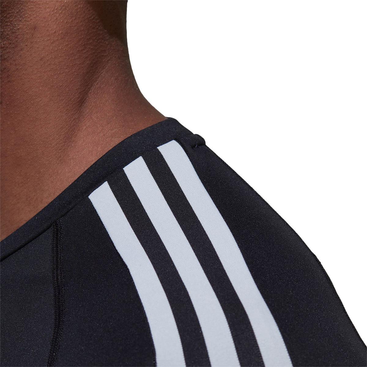 adidas Techfit 3-Stripes Langærmet Baselayer Trænings T-shirt Herre BLACK/WHITE/BLACK