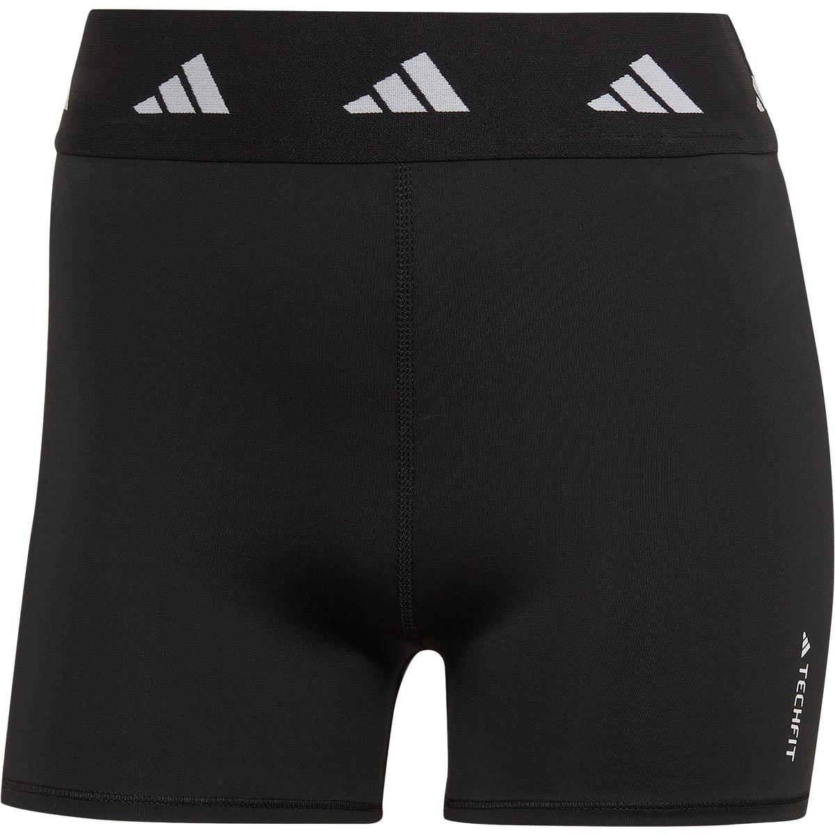 adidas Techfit High Rise Korte Træningstights Dame BLACK/WHITE/BLACK