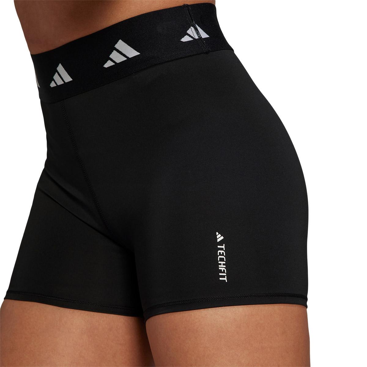 adidas Techfit High Rise Korte Træningstights Dame BLACK/WHITE/BLACK