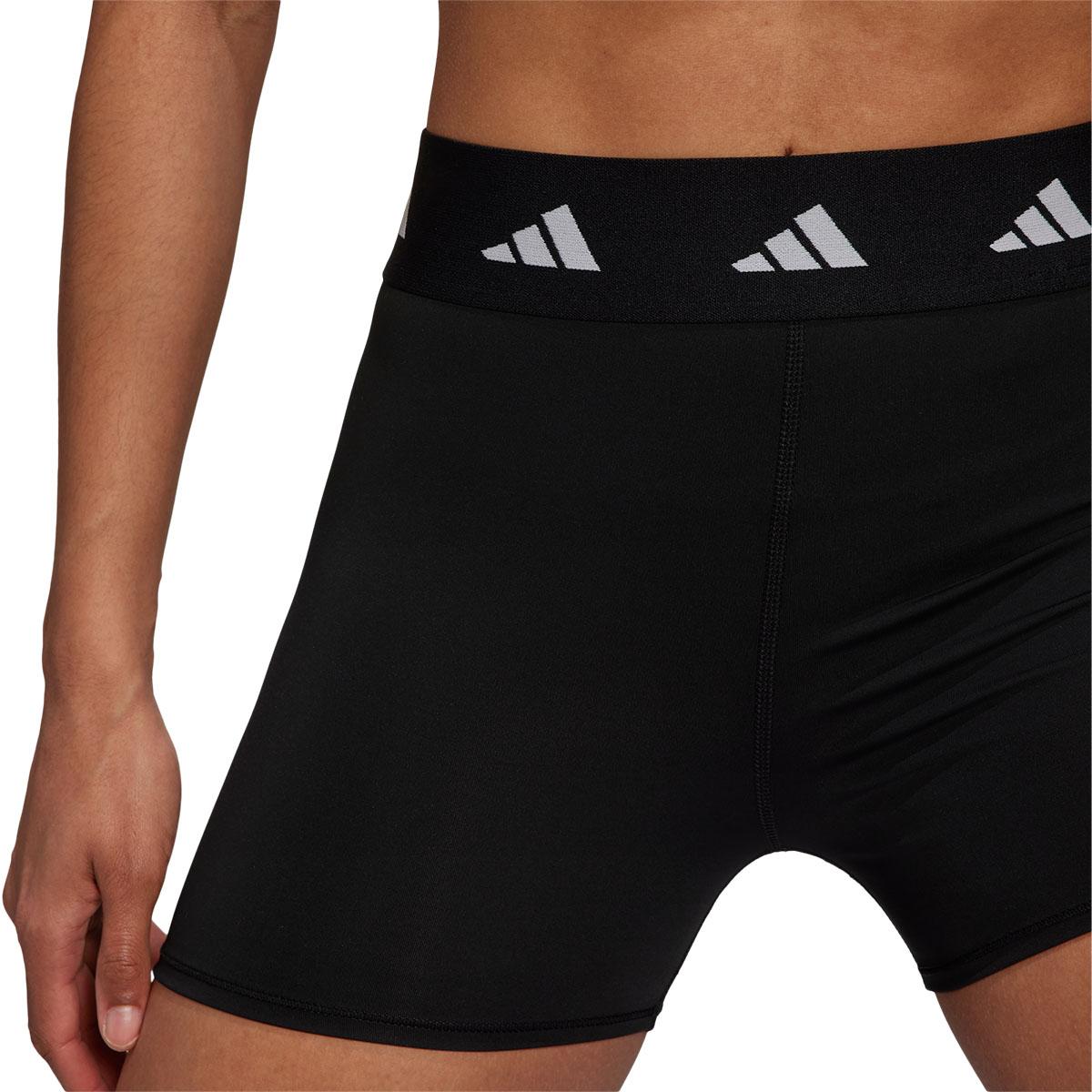 adidas Techfit High Rise Korte Træningstights Dame BLACK/WHITE/BLACK