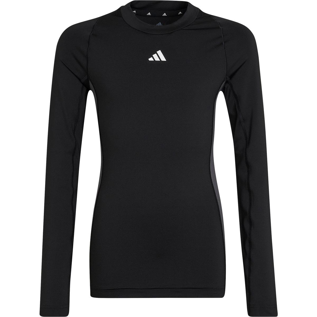 adidas Techfit Langermet Baselayer Trenings T-skjorte Barn BLACK/WHITE/BLACK