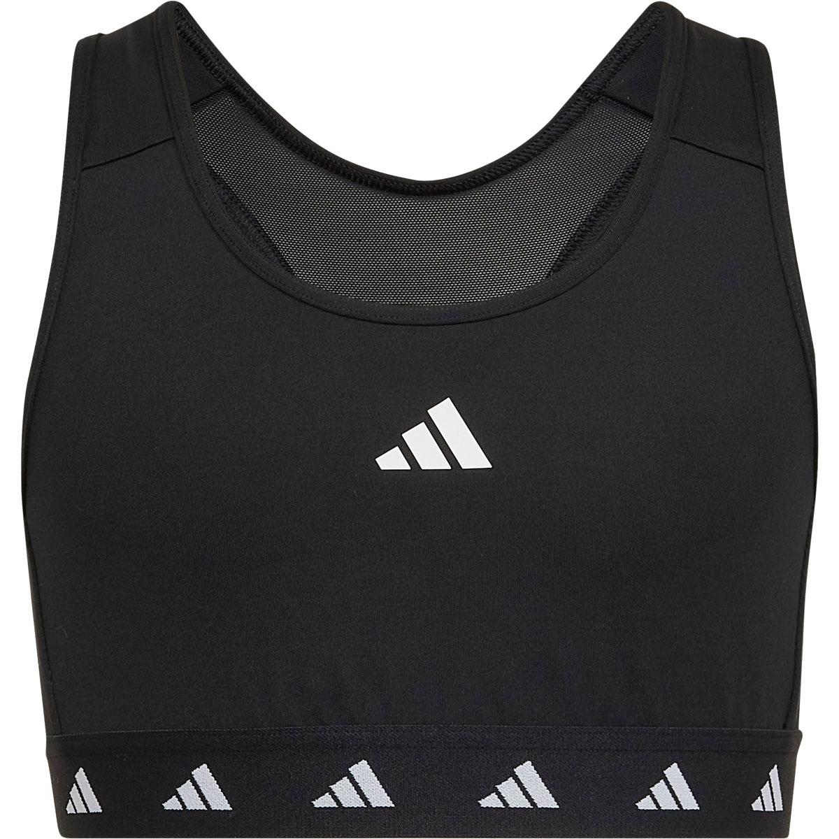 adidas Techfit Power Medium Support Sports-BH Barn BLACK/WHITE/BLACK