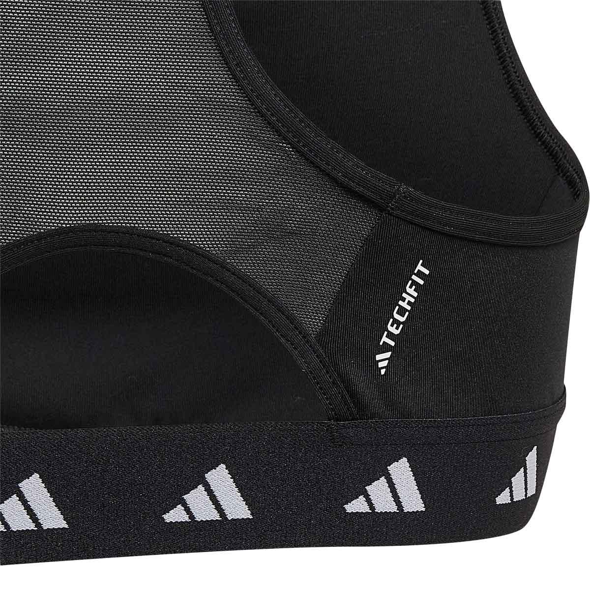 adidas Techfit Power Medium Support Sports-BH Barn BLACK/WHITE/BLACK