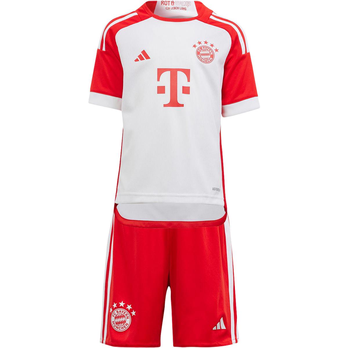 FC Bayern München 23/24 Hjemmebanesæt Børn WHITE/PNKFUS/BLILIL/M