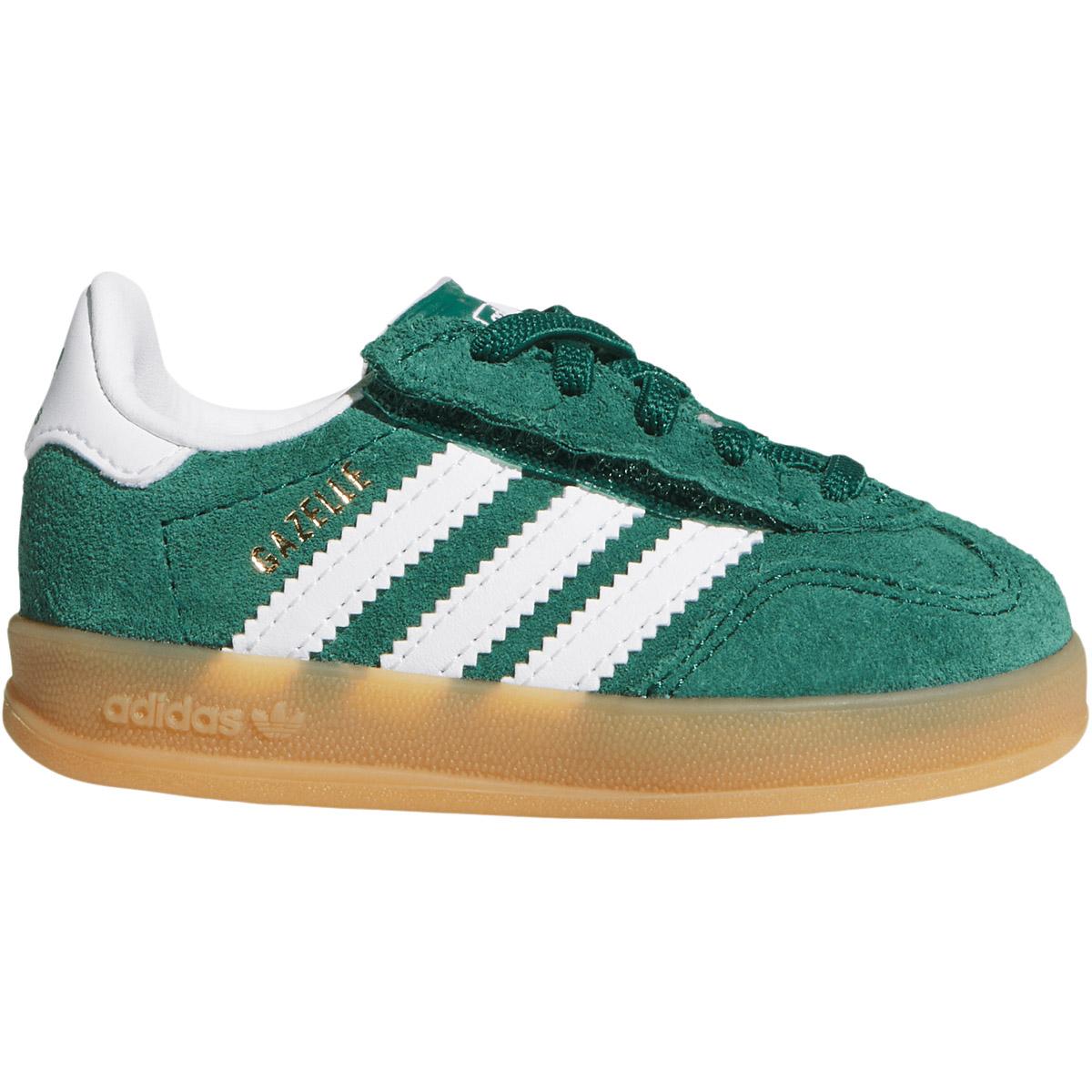 adidas Originals Gazelle Indoor I Suede Velcro Sneakers Børn CGREEN/FTWWHT/GUM2