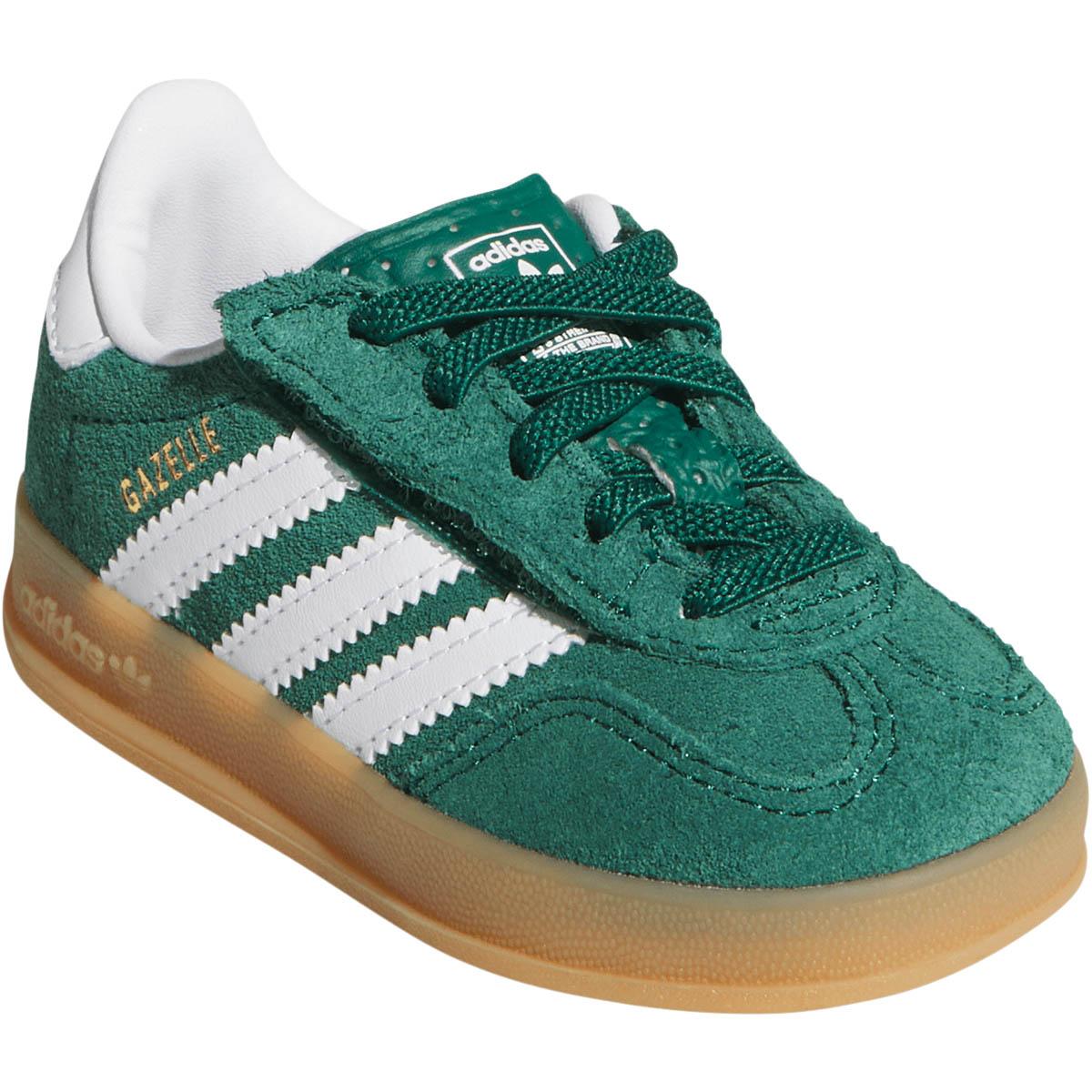 adidas Originals Gazelle Indoor I Suede Velcro Sneakers Børn CGREEN/FTWWHT/GUM2