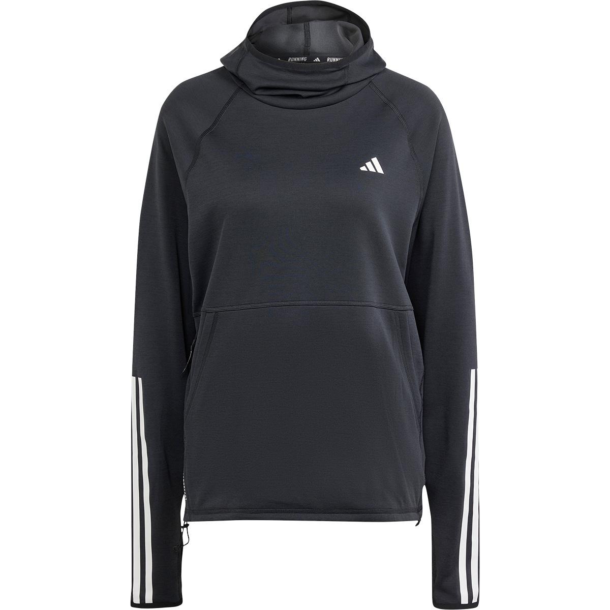 adidas Own The Run 3-Stripes Hood Løpetrøye Dame BLACK/WHITE/BLACK