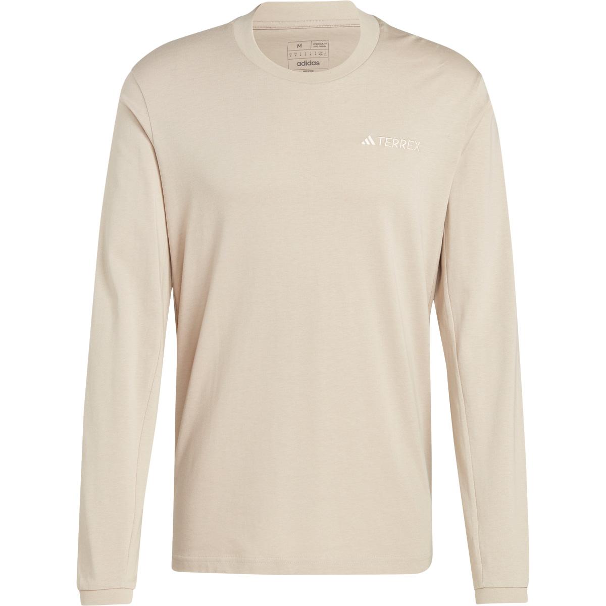 adidas Terrex Xploric Logo Langærmet T-shirt Herre WONBEI/FTWWHT/GOLDMT