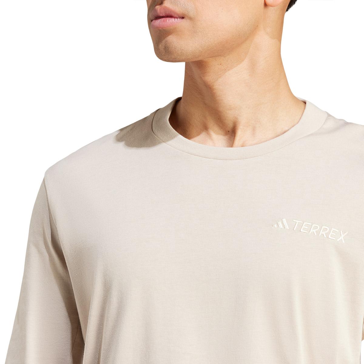adidas Terrex Xploric Logo Langærmet T-shirt Herre WONBEI/FTWWHT/GOLDMT