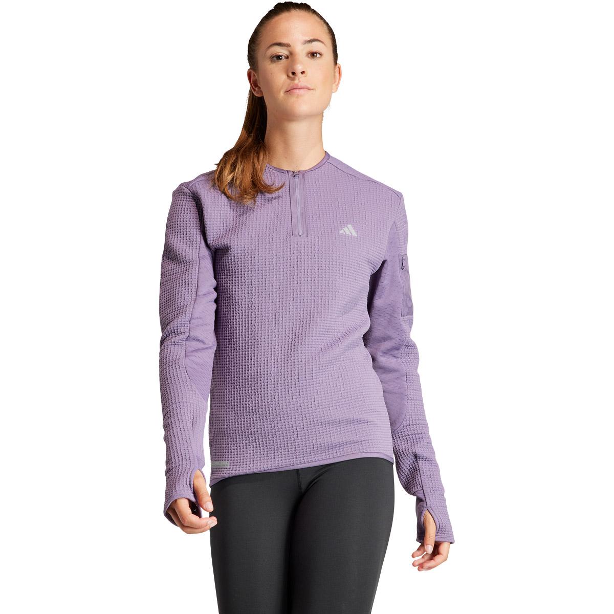 adidas Ultimate Conquer The Elements Cold Ready Half Zip Løpetrøye Dame SHAVIO/FLAORA/FTWWHT