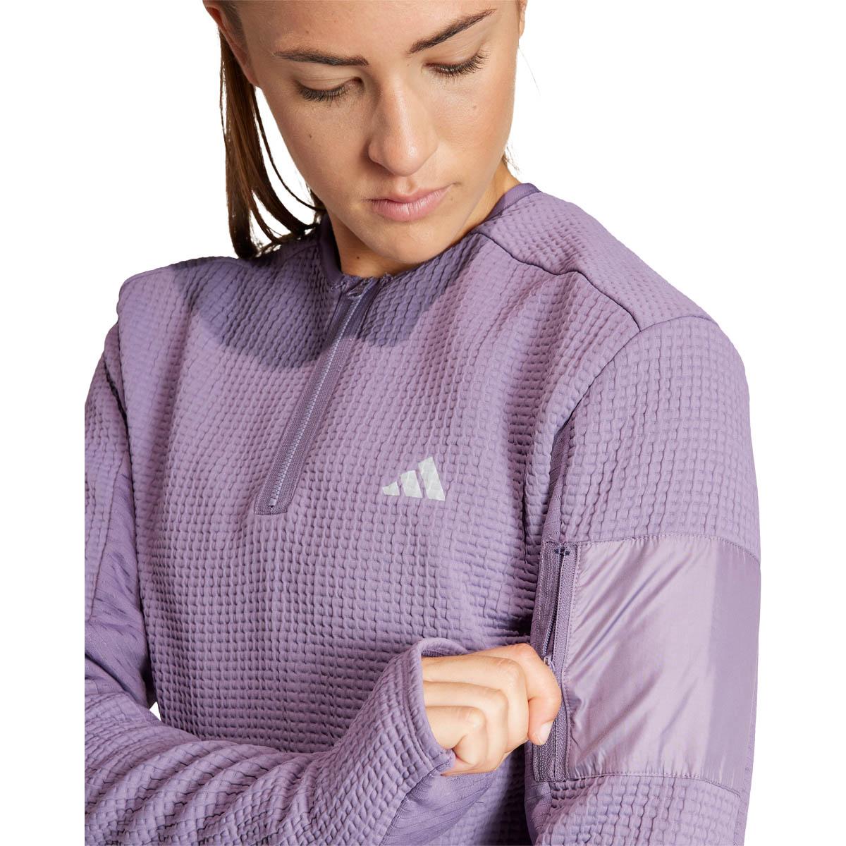 adidas Ultimate Conquer The Elements Cold Ready Half Zip Løpetrøye Dame SHAVIO/FLAORA/FTWWHT
