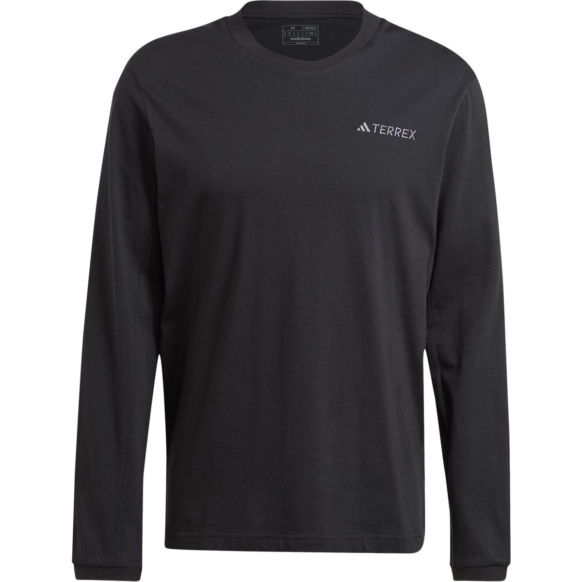 adidas Terrex Xploric Logo Langærmet T-shirt Herre BLACK/WHITE/BLACK
