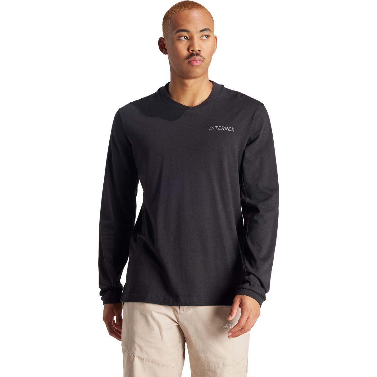 adidas Terrex Xploric Logo Langærmet T-shirt Herre BLACK/WHITE/BLACK