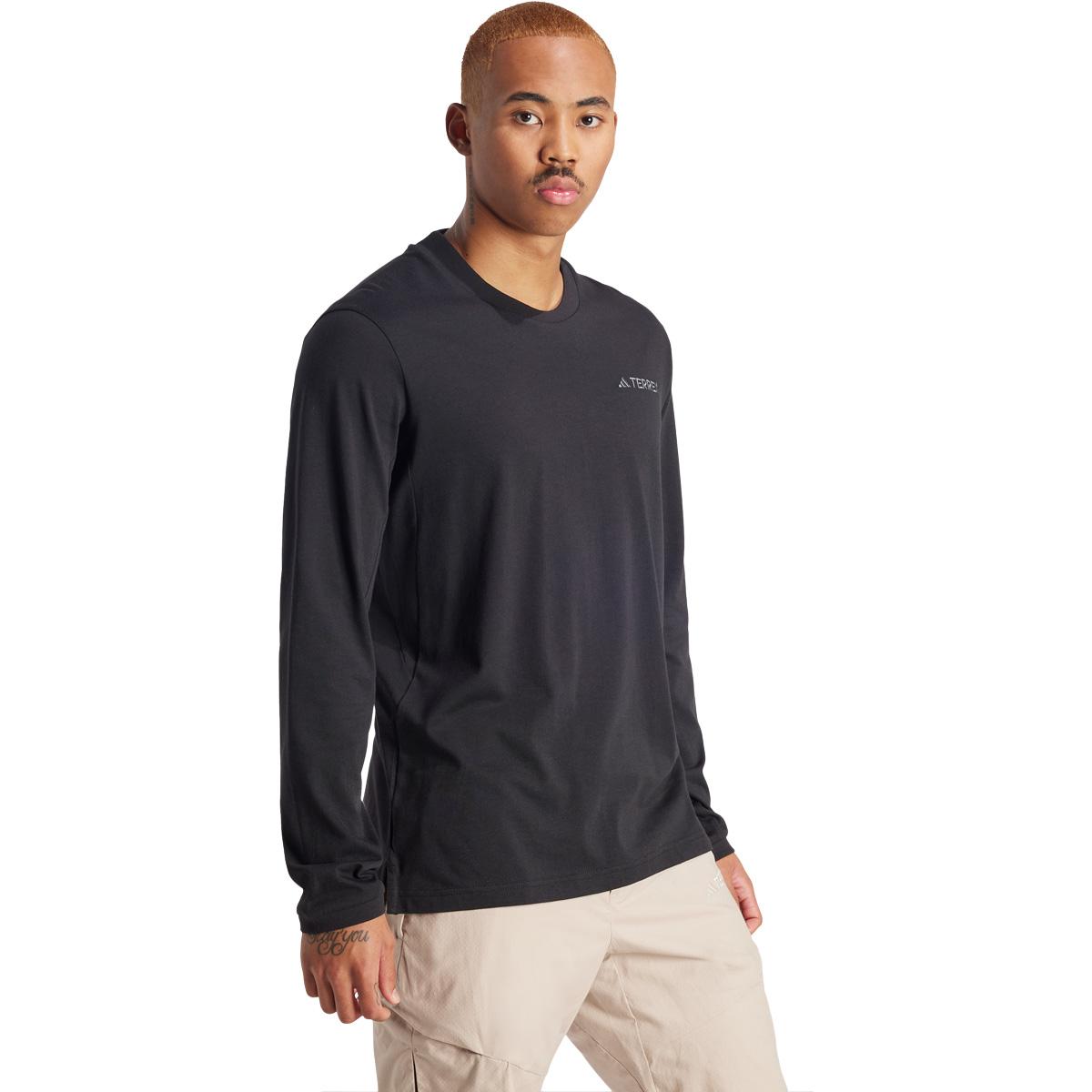 adidas Terrex Xploric Logo Langærmet T-shirt Herre BLACK/WHITE/BLACK