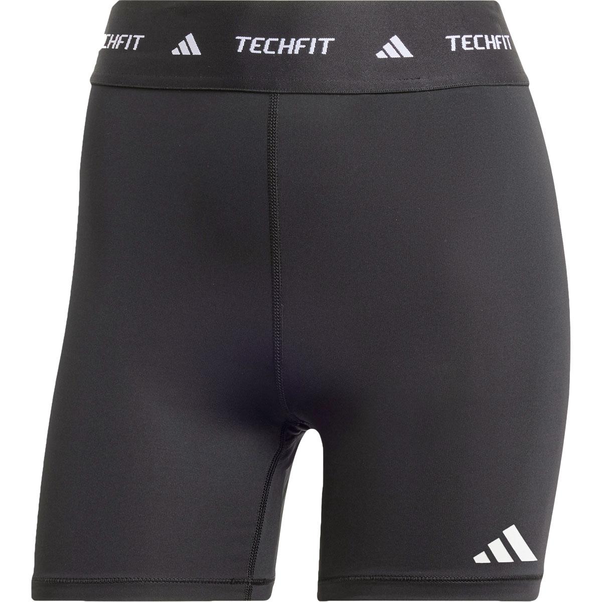 adidas Techfit Korte Træningstights Dame BLACK/WHITE/BLACK