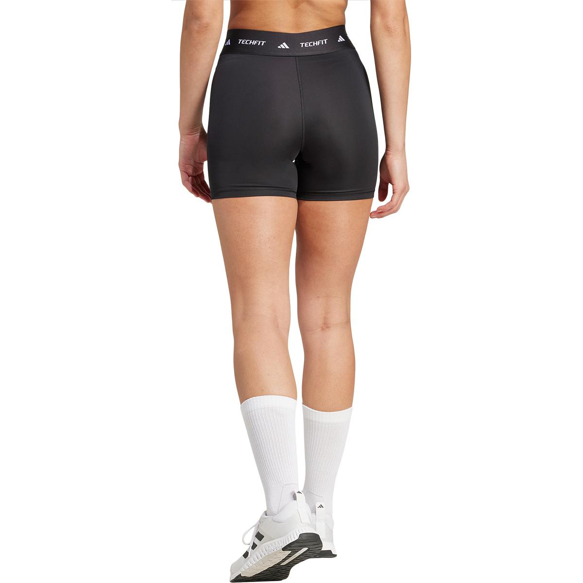 adidas Techfit Korte Træningstights Dame BLACK/WHITE/BLACK